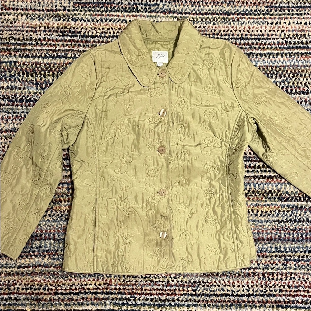 J Jill Women's Embroidered Jacket - Green